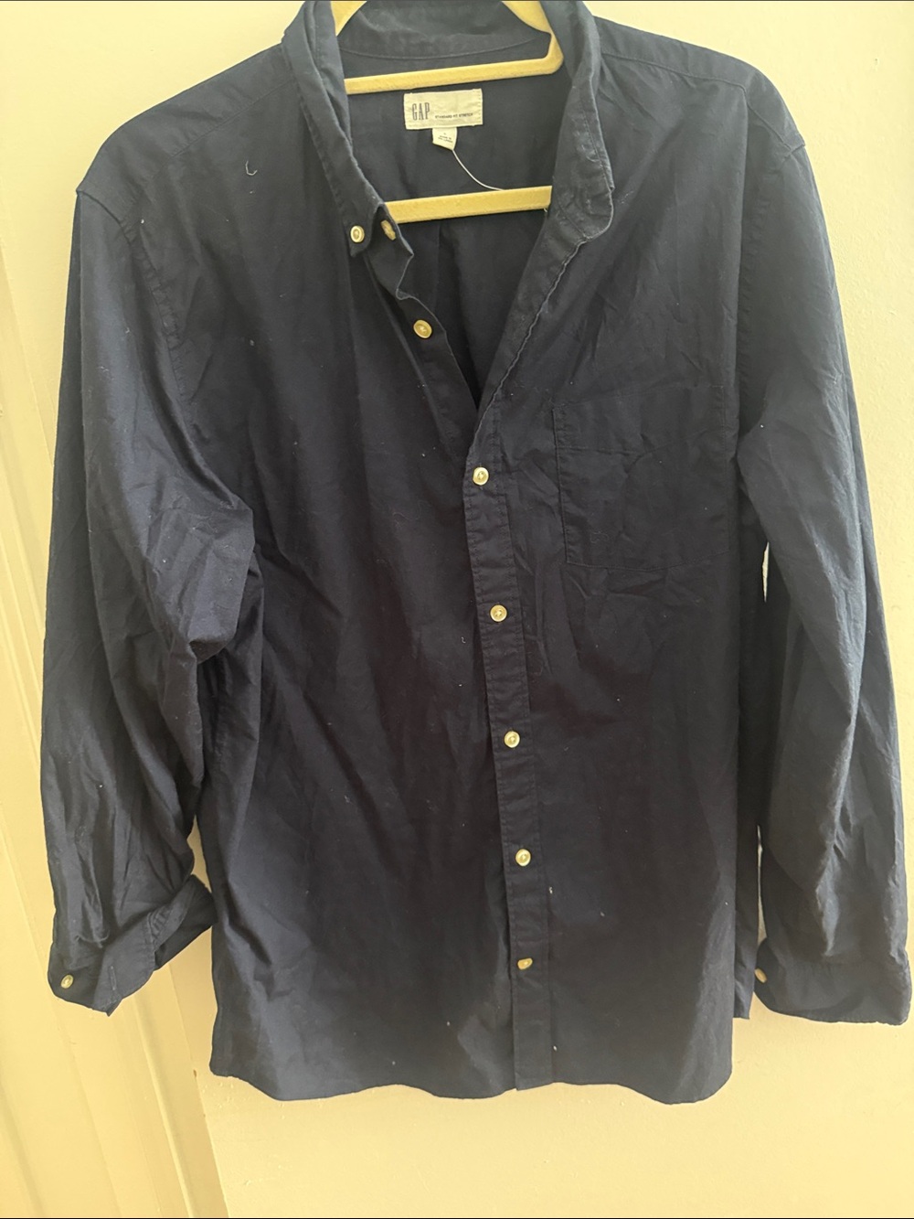 GAP Men's Dark Navy Button-Front Shirt Jacket